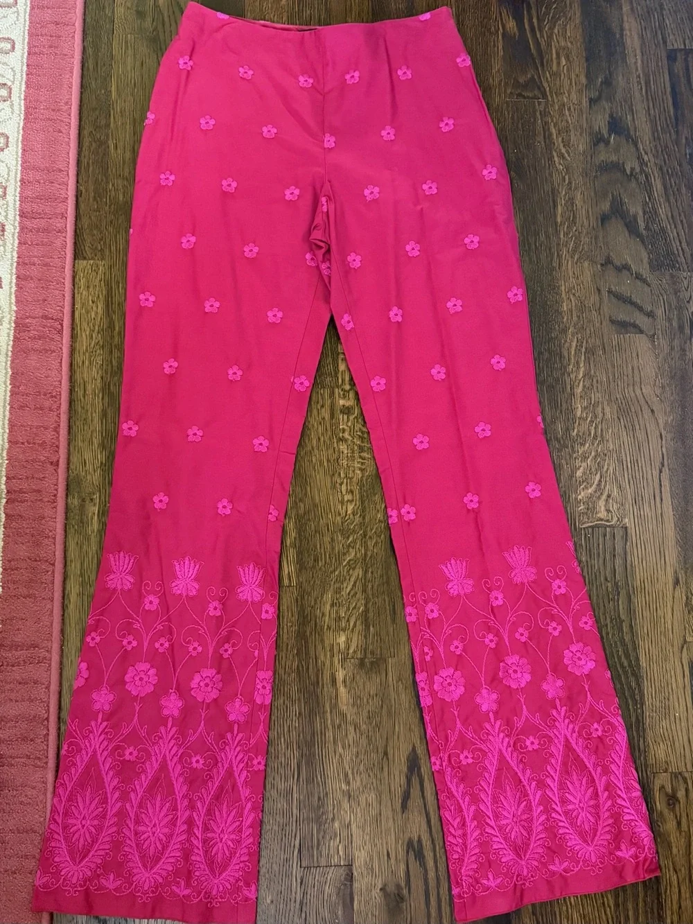 Vintage Romeo Gigli Magenta Floral Embroidered Blazer and Pants Coord Set  NWT